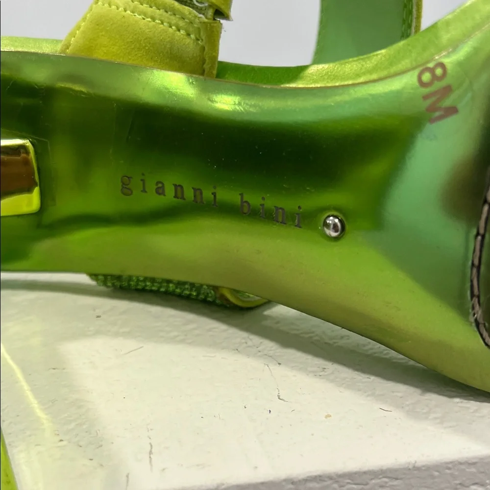 Gianni Bini Lime Green Embellished Heels - Picture 7 of 7